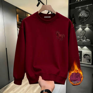 PAZHAOLANG | Luxury Style Red Horse Year Round Neck Sweater