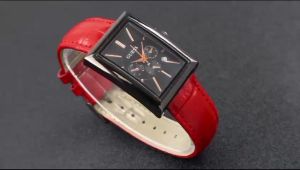 Box Exclusive Jam Tangan Guess Persegi Panjang Chrono Variasi VA-583HR / Jam Tangan Fashion Wanita TaIi Kulit Diameter 3 cm