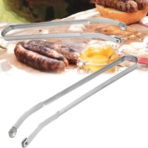 ที่คีบไส้กรอกบาร์บีคิว ที่คีบไส้กรอกสแตนเลส ที่คีบไส้กรอกแบบไม่ติดกระทะ เครื่องครัว ที่คีบครัวด้ามยาวสำหรับการหมุนเครื่องครัวบาร์บีคิว