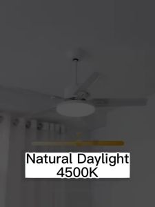【PH+COD】GREEN WIND Ceiling Fans 42 inch Ceiling Fan with Light Tricolor Chandelier 6 Speeds Wind Silent Fan Light for Living Room