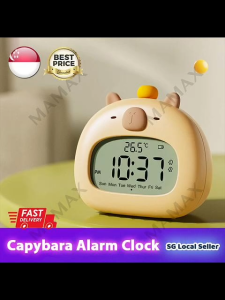 【SG Ready Stock】Cute Capybara Smart Clock With Night Light➕Preset 3 Sets Alarm★Snooze Mode✅Physical Buttons✅Christmas/Birthday Gift/Presents✅Fast Delivery✅Premium Quality✅