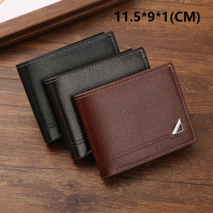 Mens Wallets Slim Short Bifold Multi Card Holder Purse Soft Leather Business Money Clip Large Capacity Male Youth Thin Wallet
