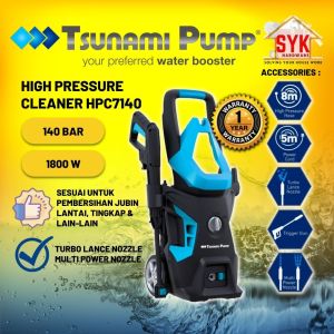 SYK TSUNAMI Pump HP7140 Heavy Home Cleaning High Pressure Cleaner Pencuci Kereta Halaman Basuh Lantai - 1800W