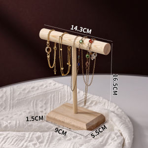 Wooden Necklace Jewelry Display Stand Long Necklaces Storage Rack Photography Props Earring Bracelet Stand Organizer
