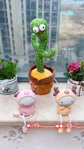Đồ chơi âm thanh cây xương rồng nhảy hạt nhại giọng vui nhộn pin sạc