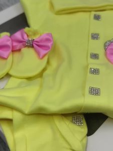Adorable Newborn Baby Girl Princess Yellow Crown Bow Footed Romper 3Pcs Set Baby Shower Birthday Photo Outfit Gift Box