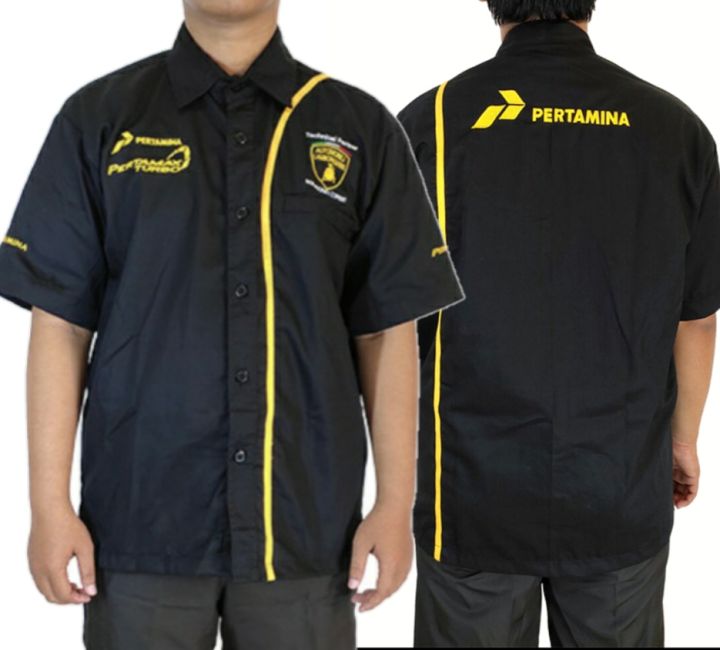 Seragam PERTAMAX TURBO Hitam| Kemeja Lengan Pendek dan Panjang Baju