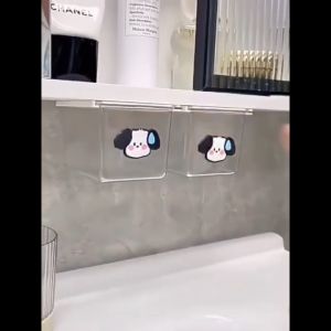 Under-Rack Cabinet Drawer-Type Transparent Cartoon Skincare Storage Box  Punch-free Shelf Bathroom