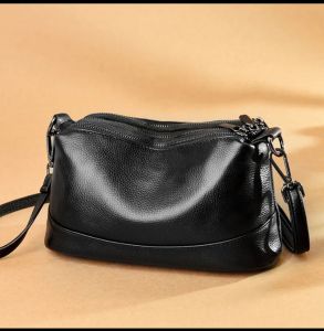 tas slempang wanita 3ruang bahan kulit jeruk lembut