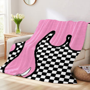 Beast Kingdom | Checker Drip Bunny Warm And Soft Halloween And Christmas Sofa Decoration Gift With Flannel Blanket