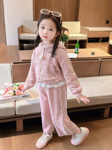 Bộ Đồ Thể Thao Tai Thỏ Mùa Xuân Cho Bé Gái Bộ Đồ Hai Mảnh Thường Ngày Cho Bé Gái Hai Tuổi Bốn Tuổi Ba Mảnh Mùa Xuân Cho Bé Gái