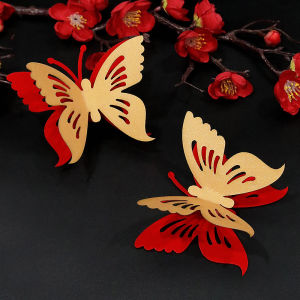 Butterfly 3D Wedding Room Decoration Switch Sticker New Home Celebration Supplies Groom Side Bedroom Living Room Background Wall