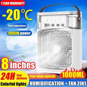 【COD】LX Air Cooler Fan USB charging 7 Colored Lights Mini Air Conditioner Electric Cooling Fan for Table Humidifier Air Purifier Portable Portable Air Conditioner Water Cooling Mist Fan USB Desktop Humidification Cooling mini aircon fan with humidifier