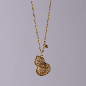 Chow Sang Sang 周生生  999 24K Pure Gold Cultural Blessings WULU Necklace for Women 47cm 95554N
