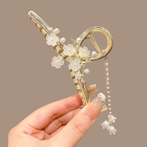 Large Tassel Hair Clip Metal Shark Tail Female Style Fashionable Traditional Korean Alloy Hair Accessories  out New Model