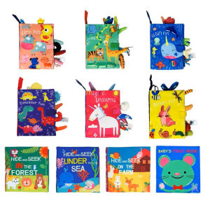 0-36Month Baby Early Learning Cloth Book Rattle Tail Cloth Book Parent-child Interactive Sound Paper Puzzle Educate Toy