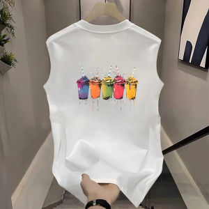 Áo Thun Cotton American Casual Không Tay Mùa Hè Cho Nam Áo Thun Rộng Rãi Thoải Mái Thoáng Khí Phong Cách Thường Ngày Áo Thun Thể Thao