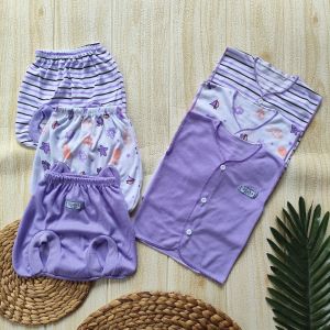 Paket hemat isi 18 Pcs Baju Dan Celana Bayi Warna Seri Ungu-fitri baby