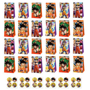 Bandai | 12/24PCS Dragon Ball Party Gift Bags with Stickers Anime Theme Birthday Gift Lucky Bags