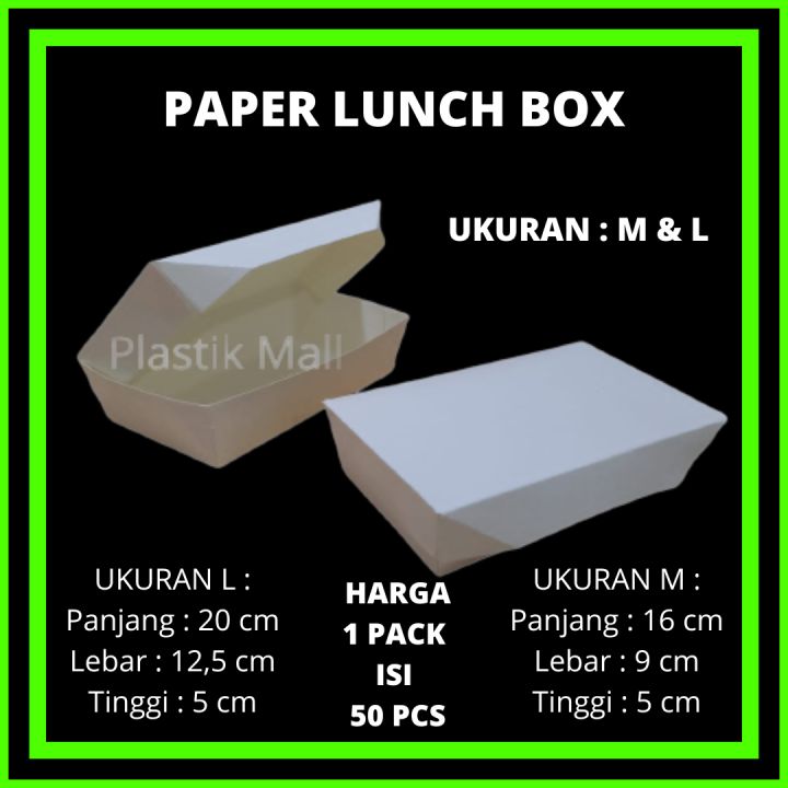 Lunch Box Paper, Lunch Box, Paper Lunch Box S M L, Dus Box Ayam Geprek