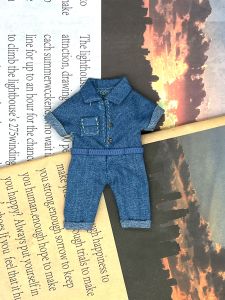 OB11 Baby Clothes Short Sleeve Overalls GSC Molly P9 UFDoll Meiji Pig 12 Points BJD Doll Set for Collectors And Fans
