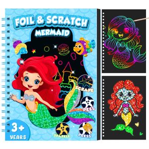 Foil Fun Scratch Painting Kit for Kids Montessori Educational Drawing Toys DIY Creative Art & Craft Activity for Girls Gifts