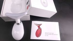 💛[SPOT] Neck Face Beauty Device 3 Colors LED Photon Therapy Skin Tighten Reduce Double Chin Anti Wrinkle