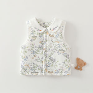 banjixiaoke | Áo Gile Bé Dễ Thương Thu Đông 100% Cotton