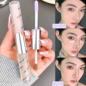 ปากกาเน้นเสียงจมูกเพิ่มความสว่างสองหัวดินสอเขียนขอบตาทำจากธรรมชาติกันน้ำกันซึมโทนสีเทาน้ำตาลคอนทัวร์ใบหน้าแต่งหน้าให้สว่างขึ้น