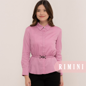 RIMINI - Atasan Wanita Kemeja Formal Belt Hijab Friendly Katun Dacre XS-XL - Dacre Top 85706
