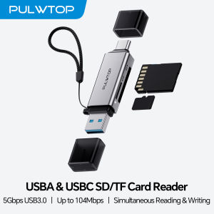 PULWTOP SD Card Reader 5G Super Speed USB 3.0 SD/TF Card Reader for SDXC SDHC MMC RS-MMC Micro SDXC Micro SD Micro SDHC