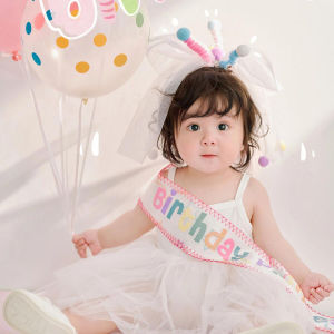 Colorful Ball Twisted Hair Clip Girls First Birthday Sweet Cute Headwear Birthday Decoration Ins Style Shoulder Strap