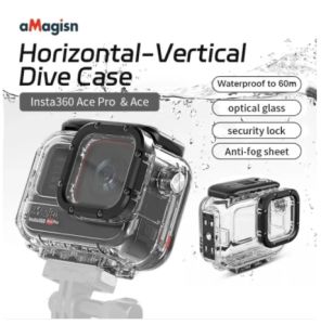 20240123 aMagisn Horizontal-Vertical Dive Case 60m Waterproof Case  for Insta360 Ace/Ace Pro/Ace Pro2 Sports Camera Accessories