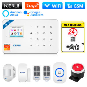 KERUI | KERUI W181 Alarm Security System with Siren Wireless GSM WiFi Intelligent Home Alarm System with Door Sensor PIR Detector