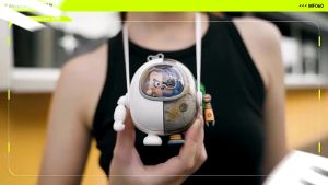 Multifunctional Mini Fan Portable Leafless Fan 900mAh 3-speed Adjustable 2-in-1 Night Light Fan Cartoon Mecha Handheld Hanging Neck with Lanyard Bladeless Fan for OfficeSportsHomeKids Gifts