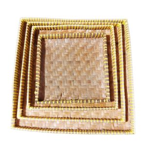Tampah bambu kotak - tampah bambu 1 set - tampah beras - tampah jemur - nampan anyaman