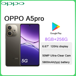 OPPO | OPPO A5 Pro 6.67" 120Hz Screen 5G Smartphone 8GB+256GB 50MP Camera 5800mAh Long Lasting Battery Dual SIM Unlocked EU US Version