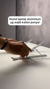 Stand Laptop Aluminium Alloy Adjustable Anti-Slip untuk 10-18 Inch - Abu Tua