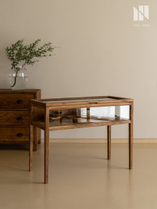 NONG HOME | Vintage Style Glass Display Solid Wood Dressing Table