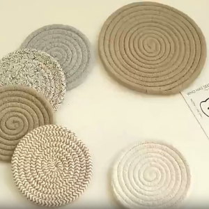 ผ้ารองแก้ว ฉากถ่ายรูปสินค้า ผ้าฝ้ายทอ ทนความร้อน ตกแต่งโต๊ะอาหาร จานหนาฉนวนกันความร้อน สไตล์มินิมอล พร๊อพถ่ายรูป