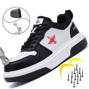 Safety Shoes Anti-smash Puncture-proof Steel Toe Sports Board Shoes Lightweight Wear Resistant Univesarl Working Boots for Men