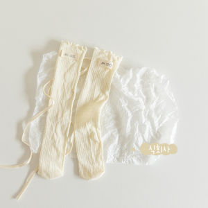 Girl Socks Summer Thin Kids Lace Tube Socks Ballet Style Lace-up Western Style Baby Girl Long Tube Calf Socks