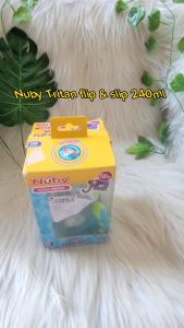 Nuby Tritan 8oz Fat Straw Cup Botol Minum Sedotan Bebas Posisi 240ml