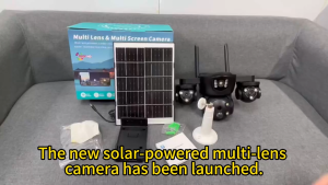 Solar WIFI 3 Lens 12MP V380 Pro Solar Powered Wireless Surveillance PTZ Camera 4K Outdoor Security 4G Sim Card CCTV Camera