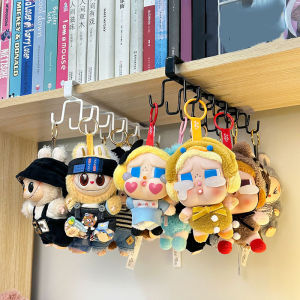 Giá Treo Tường Hai Hàng Móc Treo Đồ 12 Chiếc Bằng Sắt Giá Để Đồ Chơi Búp Bê Thú Nhồi Bông Giá Để Cốc Đa Năng Màu Trắng Đen