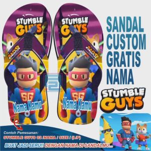 Sandal Custom Gratis Nama Karakter Among Us Anak Dewasa Pria Wanita Laki Laki Perempuan