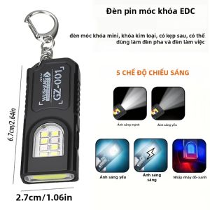 Đèn Pin LED COB Mini Có Thể Sạc Lại USB C Đèn Pin EDC Di Động Có Kẹp Nam Châm Đèn Pin Bỏ Túi Đèn Làm Việc Chống Nước Cho Trường Hợp Khẩn Cấp