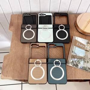For Magsafe Ring Holder For Samsung Z Flip 7 5 6 Case Slim Case For Samsung Galaxy Z Flip 3 4 5 6 5G ZFlip5 Flip6 Flip7 Cover