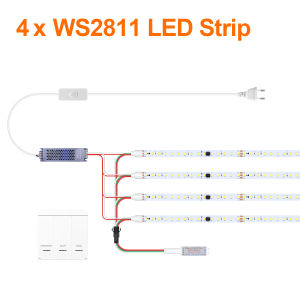 Horse Racing LED Strip Light SMD2835+WS2811 IC RF Control Running Water Wave Chasing LED Tape Ribbon Lamp Central Power Supply