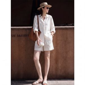 V.C.I | Retro Style A-line Loose Cotton Linen Shorts